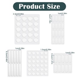 Clear Cabinet Door Bumper, Silicone Self Adhesive Rubber Bumpers with 5 Shapes, Kitchen Sound Dampening Buffer Pads, Glass Table Top Anti Slip Pads - 86PCS Multi-Size Pack for Furniture Protection