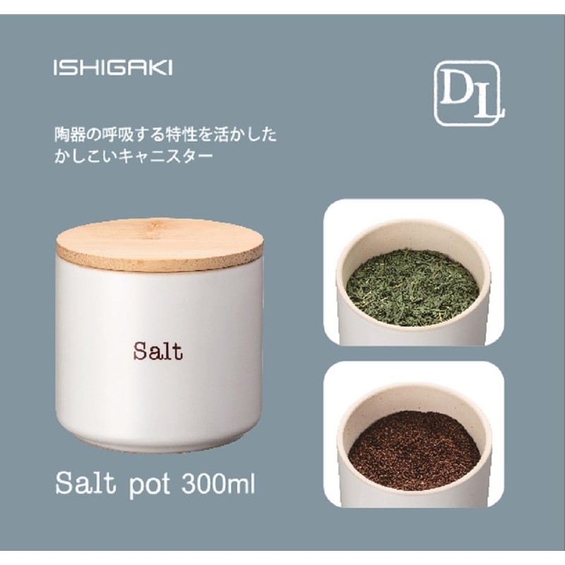 Ishigaki Sangyo DL 4350 Salt Pot, White, 10.1 fl oz
