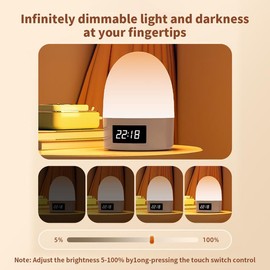 USB Power Lamp Multi-functional Portable Night Light Rechargeable Remote Control Touch Dimmable Adjustable Brightness Clock Function Bedside Sleep Light Baby Eye Protection