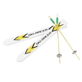 Nordstern Miniature Ski with Ski Poles - Sporty Skis as Accessory for Christmas Gnome and Christmas Decoration for Winter Landscape - 10 cm Long