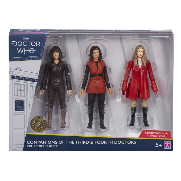 Doctor Who Companions of The 3rd and 4th Doctors Set B - Includes Sarah Jane Smith, Romana 1, & Romana 2 Action Figures - Classic Dr Who Merchandise - Character Options - 5.5”