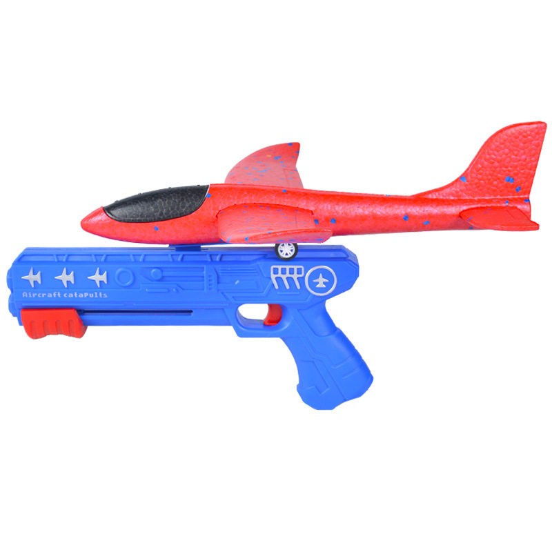 Foam Glider Launcher Toy, Kids Outdoor Flying Airplane Set, 13.2''