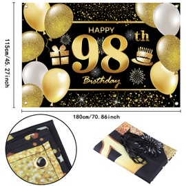 98th Happy Birthday Banner IMISI Birthday Decorations Backdrop for Party