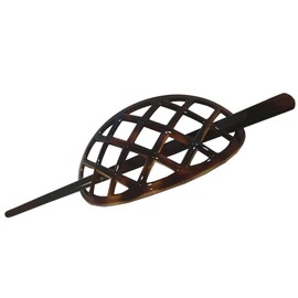 Parcelona French Criss Cross Pattern Brown Chignon Bun Cover Cap Ponytail Holder Hair Slider Pin Thru Hair Updo with Stick