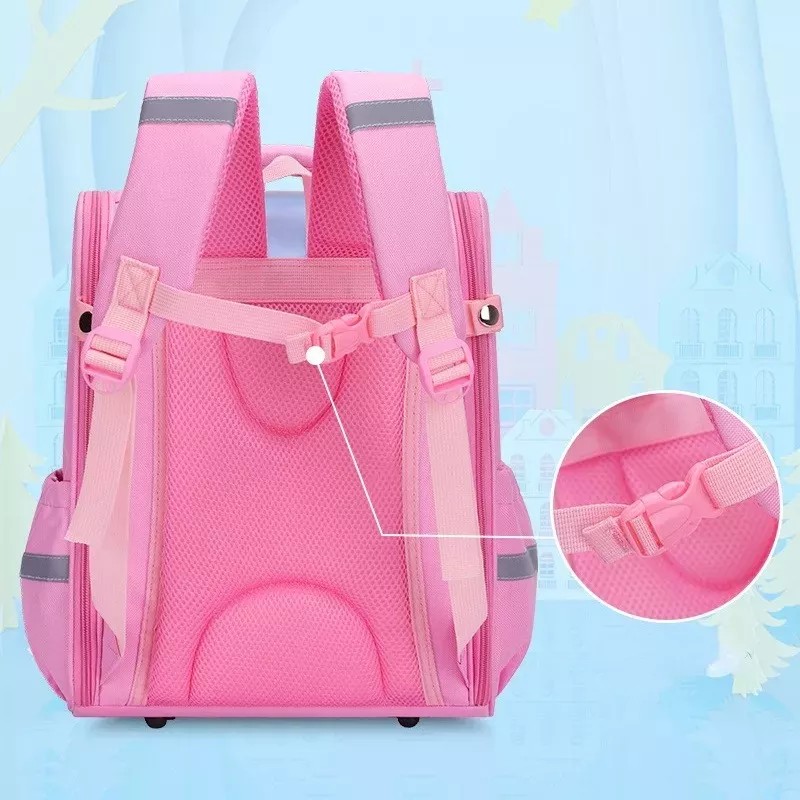 Mochila Escolar Para Primaria Juvenil Grande Doble Bolsa Al Frente