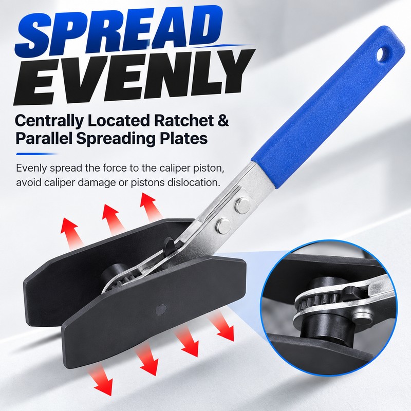 Blue Ratcheting Brake Caliper Piston Press Tool