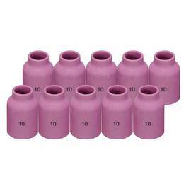 RIVERWELD TIG Gas Lens Alumina Nozzle Ceramic Cup Jumbo Large Diameter 53N88 10# 5/8" 16.0mm Orifice for PTA DB SR WP 9 17 18 20 25 26 TIG Welding Torch Pack of 10