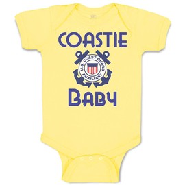 Cute Rascals Baby Bodysuit United States Coast Guard Auxiliary Coastie Baby with Flag Boy & Girl Baby Clothes Funny Cotton Yellow Design Only 24 Months