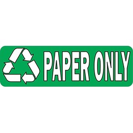 StickerTalk Paper Only Recycling Vinyl Sticker, 10 inches by 3 inches