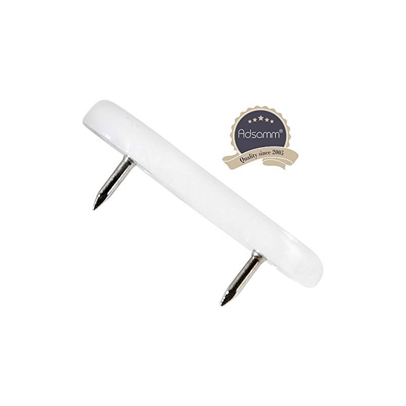 Adsamm® 4 x Plastic Gliders with 2 Nails / White