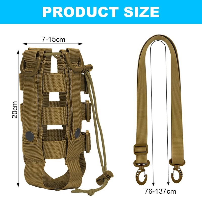 Lvjkes Bottle Holder Backpack Bottle Holder Belt (Khaki)