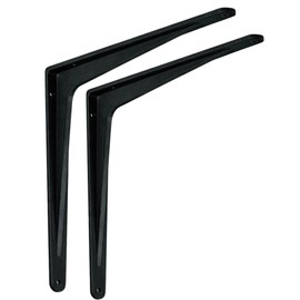 ALPENSTAHL Sparta Heavy Duty Bracket Aluminium Black Matt Pack of 2 Heavy Duty Brackets for Wall Mounting Angle Bracket Heavy Duty 290 x 240 x 38 mm Load Capacity 240 kg Shelf Bracket Black