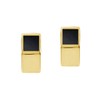Silvershake Petite Natural Black Onyx Inlay 14K Yellow Gold Plated