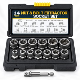 14-Piece Damaged Nut and Bolt Extractor Socket Set with Case