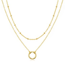 Philip Jones Gold Plated Double Layered Circle Necklace