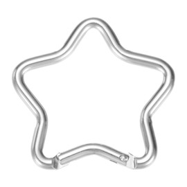 TIXIPEM Star Shaped Snap Clip [1 Pack] - Durable Keychain Clip Spring Snap Hook Use for Backpacks, Outdoor Traveling Walking & Camping Hiking - [Silver/Aluminum Alloy]