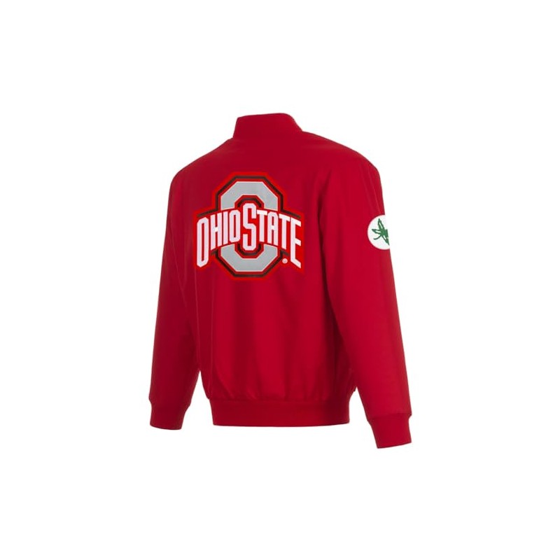 JH Design Ohio State Buckeyes Jacket Poly Twill Snap Up