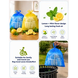 Large Adult Diaper Disposal Bags with Wall Mount Storage Box,96 Pcs Blue & 96 Pcs yellow (23"x18") Adult Diaper Disposal Bags & Travel Diaper Trash Bag,Odor-Proof Incontinence Disposal for Adult