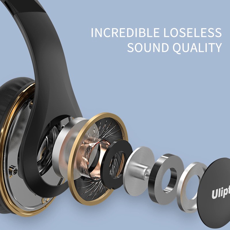 Uliptz Wireless Bluetooth Headphones, 65H Playtime, 6 EQ Sound Modes,