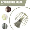 Pack of 2 Curtain Tiebacks Green, Decorative Tiebacks with Tassels,
