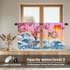 Renaiss 26 x 36 Inch Great Wave Linen Curtains for