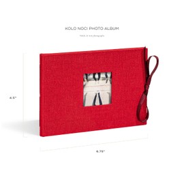 Kolo Noci Small 4x6 Photo Album, Holds 24 Photos, Ideal for Weddings and Baby Books, Red