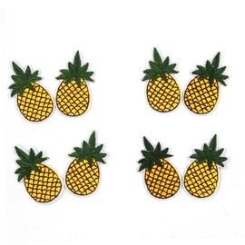 NUOBESTY Jean The Joneses Pineapple Decoration Stretch Comb Headband Appliques Iron-On Decorative Fruit Plasters Sewing Embroidery Appliques Glitter Decoration Jeans Hole Stickers Pack of 10