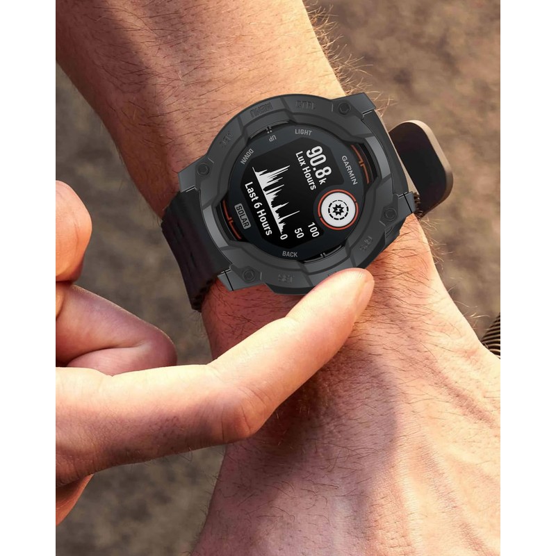 Miimall Armour Case Compatible with Garmin Instinct 3 Solar, Soft