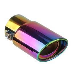 Universal Stainless Steel Car Exhaust Tip, 2.5". Straight. Adjustable, Exhaust Tailpipe, Car Exhaust Pipe, Muffler Tip Pipe, Auto Accessories (Neon chrome)