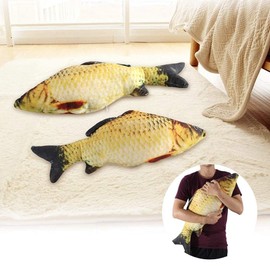 Beufee Fish Pillow, Simulation Fish Shape Throw Pillows Decorative Throw Pillows Soft 3D Carp Shape Plush Pillow Fish Cushion Pillow for Decor(40CM)