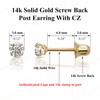 14k Yellow Gold LSB Stud Earrings 3mm