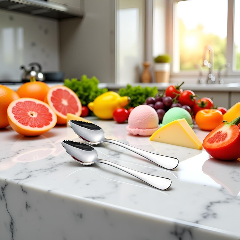 2Pcs Grapefruit Spoon Stainless Steel Fruit Spoon, Stainless Steel Spoon,