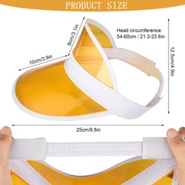 Ultrafun Unisex Candy Color Sun Visors Hats Plastic Clear UV Protection Cap for Sports Outdoor Activities (Orange-10pcs)