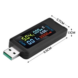 FORIOT USB Tester Multi-Functional Digital Tester DC 4.5-36V 0-8A Current Voltage Meter Power Capacity Tester Supports Multiple Fast Charging Protocols