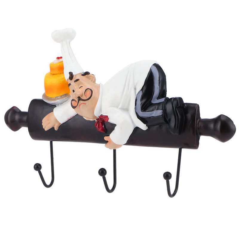 Wall Hook Cartoon Chef Figurine SelfAdhesive Hanger Hotel Dining Room