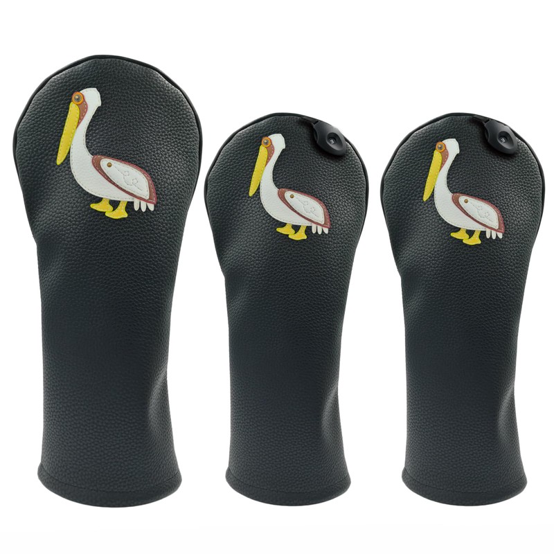Pelican PU Leather Golf Club Covers Driver Headcovers Fairway Woods