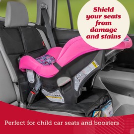 Lusso Gear Car Seat Protector (Value 2 Pack) - Thick Padding - Waterproof - Child Car Seat Protector with 2 Mesh Storage Pockets - Seat Cover Car Protector - Grey Foldable Car Seat Cover