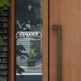 YIKIADA Do Not Slam The Door Sticker 2 × 6 Inch Vinyl Self Adhesive Car Door Decals Warning Sign Waterproof Vehicles Windows Clings 10 Pack