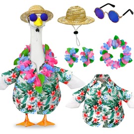 Pextian Hawaiian Porch Goose Outfits, 23'' Summer Lawn Goose Costume, Goose Clothes for Outdoor Garden Yard Decor