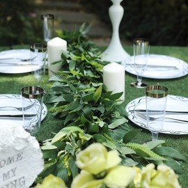 Artificial Vines Faux Willow & Frond Leaves Garland, Fake Greenery Garland Wedding Backdrop Arch Wall Decor, 4 Feet/1 pcs Fake Hanging Plant for Table Festival Party Decorations