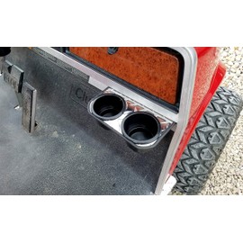 2 Jumbo Cup Drink Holder Fits Ezgo TxT Made with Polished Aluminum Diamond Plate