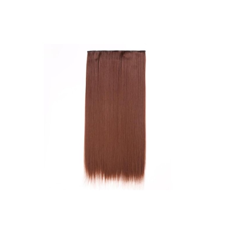 Rich Auburn Brown Clip-In Hair Extension Silky Straight Elegance