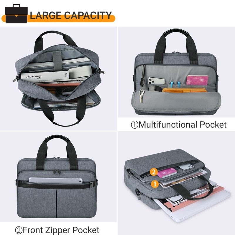 Laptop Bag 15.6 Inch Waterproof Briefcase for Men Large Laptop