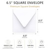 50 PCS/Pack Square Envelopes, Euro Flap White Envelopes