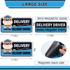 Delivery Driver Magnet for Car, Reflective Caution Frequent Stops Car