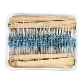 ARCELI 600 pieces 30 types of resistor, each 20 1/4 W, five-colour ring resistor, 1% precision, metal film resistance package