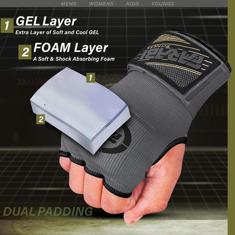 Farabi Kids Junior Inner Hand Wraps Gloves Easy Gel Padded