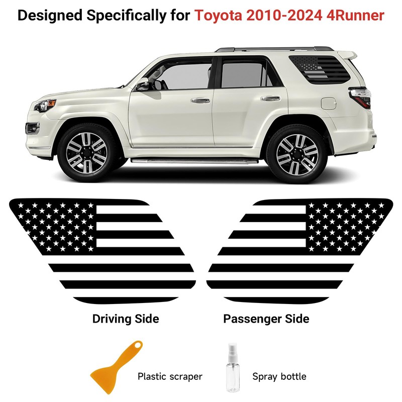 Hellet Rear Window American Flag Decals Compatible with Toyota 2010-2023
