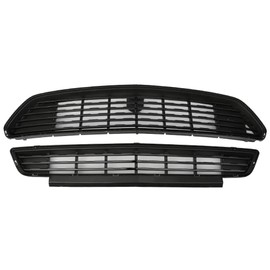 Grille Compatible With 2015-2017 Ford Mustang, CS Style ABS Silver Front Bumper Grill Hood Mesh by IKON MOTORSPORTS, 2016