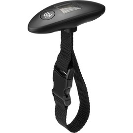 Goobay 71882 Digital Luggage Scales with Bright LCD Display and Tare Function for Luggage up to 40 kg, Comfortable Handle Fits Perfectly in the Hand, Suitable for Travel / Family Life, Black